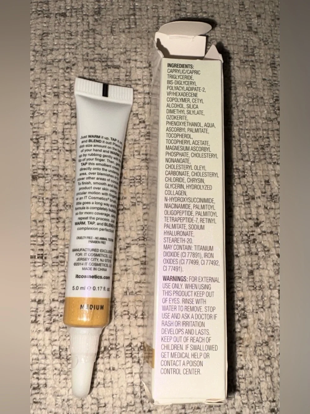 It Cosmetics Bye Bye Anti-Aging Waterproof Full Coverage Concealer MEDIUM- .17oz